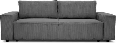 Produktbild von 3-Sitzer-Umbausofa – Anthrazitfarbener Cord – Aufbewahrungsbox – 197 x 117 x 65 cm