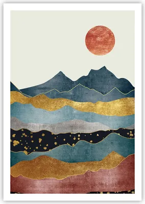 Produktbild von Poster - Poster ohne Rahmen - Osten Sonne Berge - 70x100 cm - Wand Bild - Wanddeko - Wandbilder - Kunstposter - Wandposter - Bilder - Kunstdruck - Wanddekoration - Wandbild - P2XPA70x100-5182