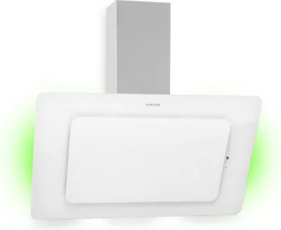 Produktbild von Klarstein Helena Dunstabzugshaube kopffrei, Kopffreihaube Wandhaube mit 595 m³/h, RGB Ambiente-Licht, Umluft & Abluft, LED-Beleuchtung, Touch-Control, 90 cm, weiß