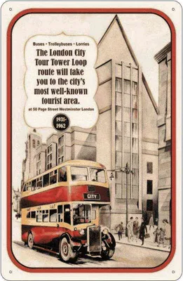 Produktbild von vianmo Blechschild 18x12 cm London City Tour 1931-1962 England