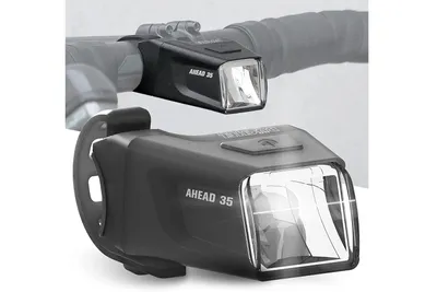 Immagine prodotto di Luce da bicicletta a batteria Büchel Ahead I 35/15 lux I montata al centro del manubrio I omologata StVZO