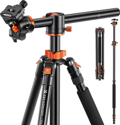 Productafbeelding van K&F Concept 238CM statief, T254A8(SA254T1) camerastatief met verstelbare 90° middenkolom