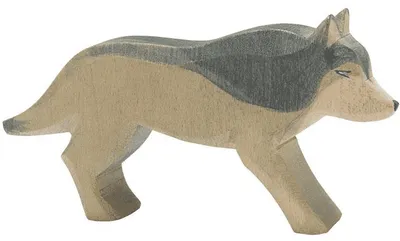 Produktbild von Ostheimer Holzfigur Wolf laufend, 6 cm hoch, handgefertigt