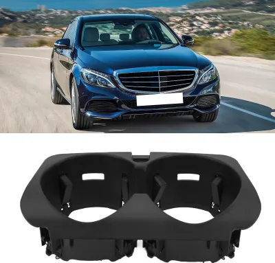 Image de Porte-gobelet pour console centrale 2056800691, protection anti-usure en ABS noir, pièce de rechange pour Mercedes-Benz Classe GLC W253