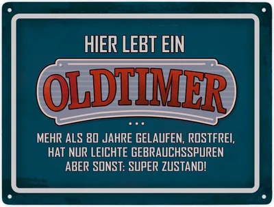 Produktbild von Hier wohnt ein Oldtimer Metallschild XXL mit Retro- Stil Motiv Schild