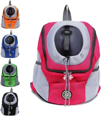 Produktbild von Rucksack für Haustiere – Transporttasche für Reisen – Tierbeförderung – Atmungsaktives Mesh-Material – Groß – Blau
