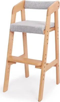 Produktbild von YOLEO Hochstuhl, höhenverstellbarer Kinderstuhl aus Buchenholz mit Kissen, für Kinder von 2 bis 12 Jahren, geeignet zum Essen und Lernen (Natur)