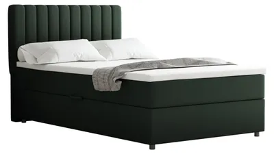 Produktbild von Boxspringbett 120x200 EVEREST, mit Topper, mit Bettkästen,  Einzelbett, Dunkelgrün, Panda Möbel