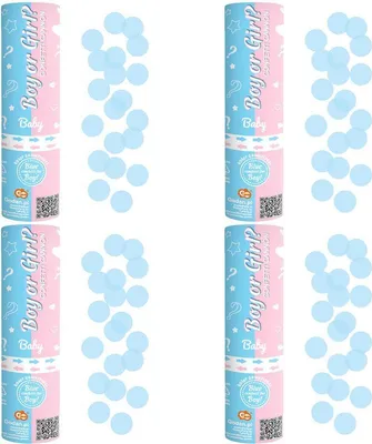 Produktbild von 4 Konfettikanone Babyshower hellblau Junge