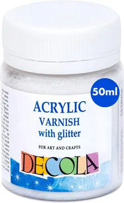 Immagine prodotto di Decola - Vernice acrilica con effetto glitter | 50 ml di vernice per colori acrilici | Protegge le opere d'arte dai raggi UV, dalla polvere e dall'ingiallimento | Di Nevskaya Palitra