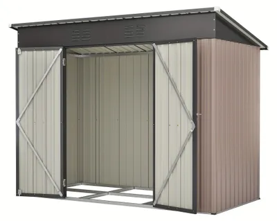 Image de Abri de jardin en métal - Abri de jardin - Range-vélos - Rangement pour outils de jardin - Abri extérieur - Acier galvanisé