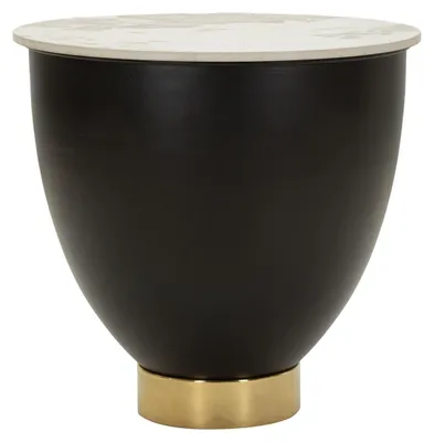 Immagine prodotto di Tavolino Glam in metallo e Vetroceramica effetto marmo