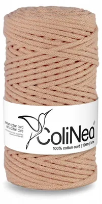 Produktbild von ColiNea Makramee-Garn geflochten 3mm Baumwolle Lachsrosa 100m