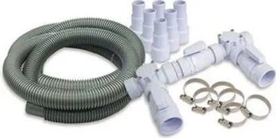 A collection of plumbing parts for a spa or jacuzzi.
