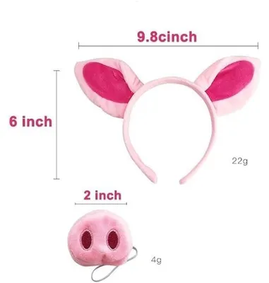 Produktbild von Niedliches Schweinekostüm Set mit Ohren Haarband, Nase und Zubehör für Kinder, Ideal für Karneval und Halloween