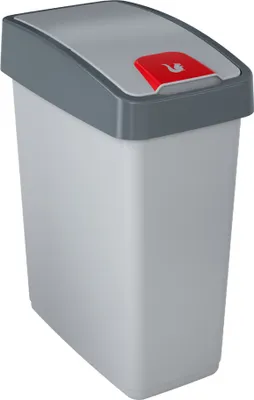 Image de keeeper Poubelle "magne", 25 litres, argent / gris Ouverture à 2 sens : ouverture par basculement vers le bas ou vers le haut - 1 pièce (1060416000000)