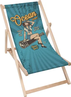 Produktbild von Dreamroots Liegestuhl klappbar Holz, Buchenholz bis zu 130 kg, Sonnenliege klappbar mit 3-stufiger Neigungsregulierung der Rückenlehne, Ocean