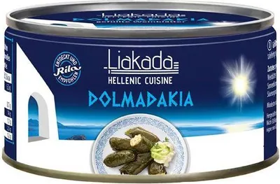 Produktbild von Liakada Dolmadakia gefüllte Weinblätter mit Reis in Öl 200 G Dose Pikant Vegan