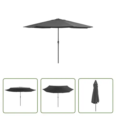 Immagine prodotto di The Living Store Ombrellone con asta in metallo 400 cm antracite