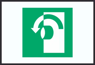 Produktbild von Zum Öffnen gegen Uhrzeigersinn drehen Symbol A3 (297x420mm) Schild