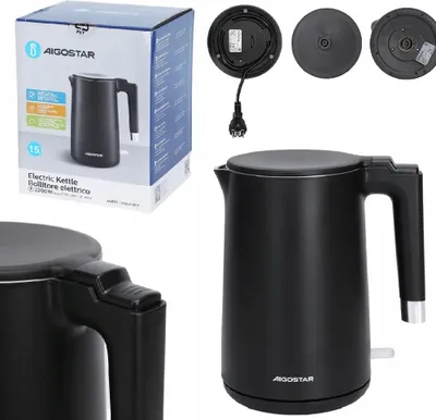 Immagine prodotto di Bollitore elettrico Aigostar James 2200W 1,5L ACCIAIO INOSSIDABILE nero