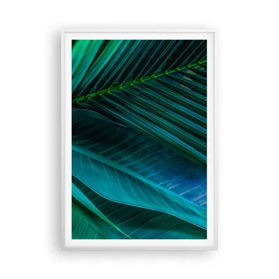 Produktbild von Gerahmtes Poster - Weißer Rahmen - Blatt Tropen Grün - 70x100 cm - Wand Bild - Wanddeko - Wandbilder - Kunstposter - Wandposter - Bilderrahmen - Bilder - Kunstdruck - Wanddekoration - P2WPA70x100-5071
