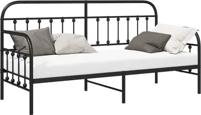 Produktbild von Tagesbettrahmen Schwarz 80 x 200 cm Pulverbeschichteter Stahl