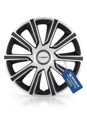 Produktbild von MICHELIN Radzierblenden 35,6 cm / 14 Zoll (zweifarbig: schwarz / silbern) MX-LBS
