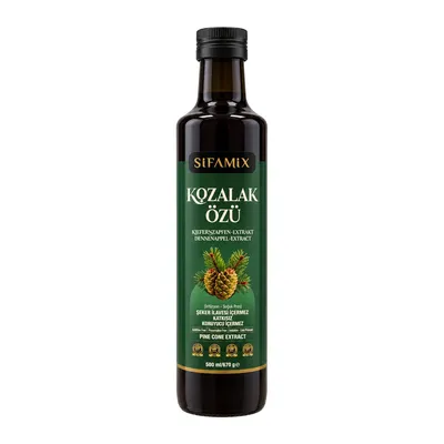 Obrázek produktu pro Sifamix Extrakt z borovicových šištic 500 ml (670 g) – Extrakt z borovicových šištic s přídavkem melasy z ovsa a jalovce, za studena lisovaný, v skleněné lahvi
