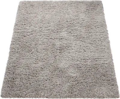 Image de Tapis à poils longs douillet moderne style shaggy flokati confortable uni gris taille 120 x 160 cm