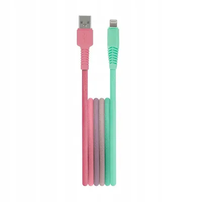 Produktbild von Setty USB-Lightning-Ladekabel, 1,5 m, 2,4 A, 12 W, Türkisrosa
