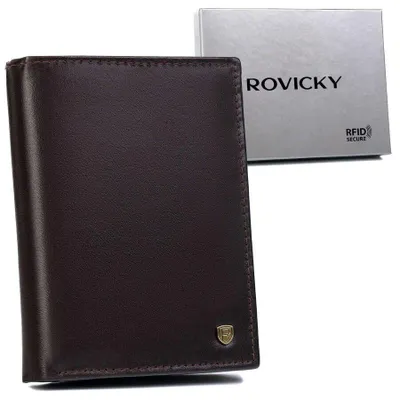 Obrázek produktu pro Rovicky pánská kožená peněženka RFID tmavě hnědá 12,5x10 cm