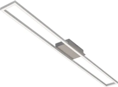 Produktbild von BRILONER FRAME LED Deckenleuchte, in Stufen dimmbar, Warmweißes Licht, Memoryfunktion, silberfarbig, 110 x 12 x 5 cm