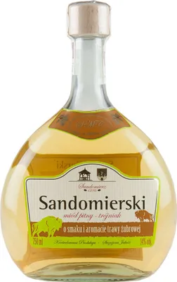 Obrázok produktu pre Sandomierski Trójniak – medový nápoj s bizónovou trávou 0,75 l | Medovina | 750 ml | 14 % alkoholu | Poľská výroba | Tip na darček | 18+