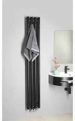 Produktbild von Sapho PILON Badheizkörper 270x1800mm, mit 4 Haken, Schwarz matt