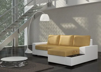 Produktbild von Design Ecksofa Schlafsofa Bettfunktion Sofa Couch Leder Polster Textil Sofas Neu