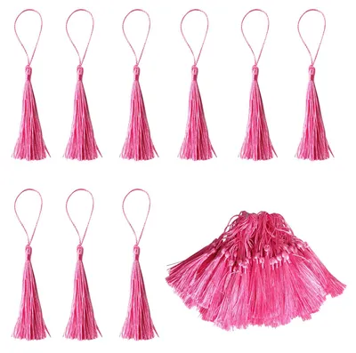 100 handgemachte Quasten, hellrosa, Polyester, 12,5 cm, für DIY und Dekoration
