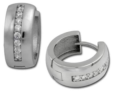 Immagine prodotto di Orecchini a cerchio da donna SilberDream, colore bianco, diametro 15 mm, con zirconi, argento 925, modello D3SDO349S