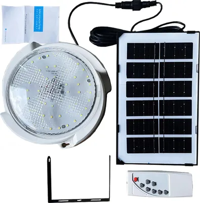 Zdjęcie produktu dla 65W 60LEDs Solarna lampa sufitowa Dekoracja wnętrz Światło korytarzowe Światło wykrywające światło Zdalne sterowanie