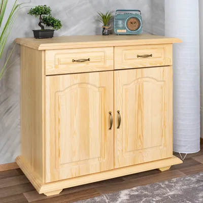 Produktbild von Kommode Kiefer massiv Vollholz natur Pipilo 16 - Abmessungen: 88 x 95 x 54 cm (H x B x T)