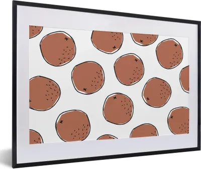Produktbild von MuchoWow® Gerahmtes Poster Kokosnüsse - Sommer - Muster 60x40 cm - Poster mit Schwarzem Bilderrahmen Wandposter Rahmen Foto Bilder - Schlafzimmer - Plakat in Rahmen - Drucken