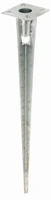 Produktbild von Alberts Einschlag-Bodenhülse | für Stahlrohr-Zaunpfosten | feuerverzinkt | Länge 750 mm | für Pfosten-Ø 38 mm