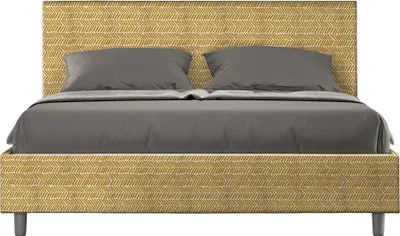 Produktbild von ITYHOME - Gepolstertes Bett mit Bettkasten 160x210 mit Stoffbezug Aragona 3 Gelb Adele