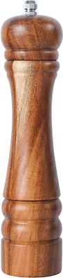 Imagen del producto de Juego de molinillo de pimienta y salero, con mecanismo de molienda de cerámica ajustable, de 21 cm, fabricado en madera de acacia, para la cocina