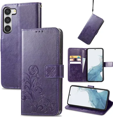 Produktbild von König Design Hülle kompatibel mit Samsung Galaxy S23 Plus Kunstleder Handyhülle - Handy Case Violett
