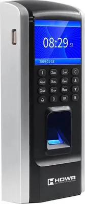 A fingerprint scanner time clock device.