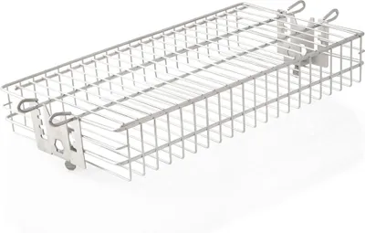 Immagine prodotto di BBQ-Toro griglia rotonda in acciaio inox per spiedo rotante, cestello griglia piatto, cestello gabbia tumbler, regolabile in altezza