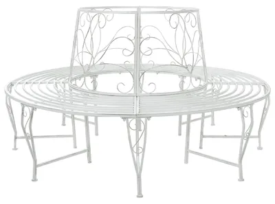 Obrázek produktu pro Stromová lavička 8-Počet míst Ø 160 x 89 cm Ocel Antická bílá