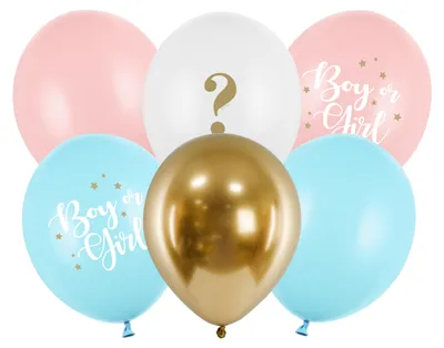 Produktbild von Latexballon Ø30cm "Boy or Girl" | 6 Stk. - Blau/Rosa