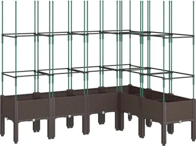Obrázek produktu pro vidaXL květináč s mříží hnědý 160x120x142,5 cm PP